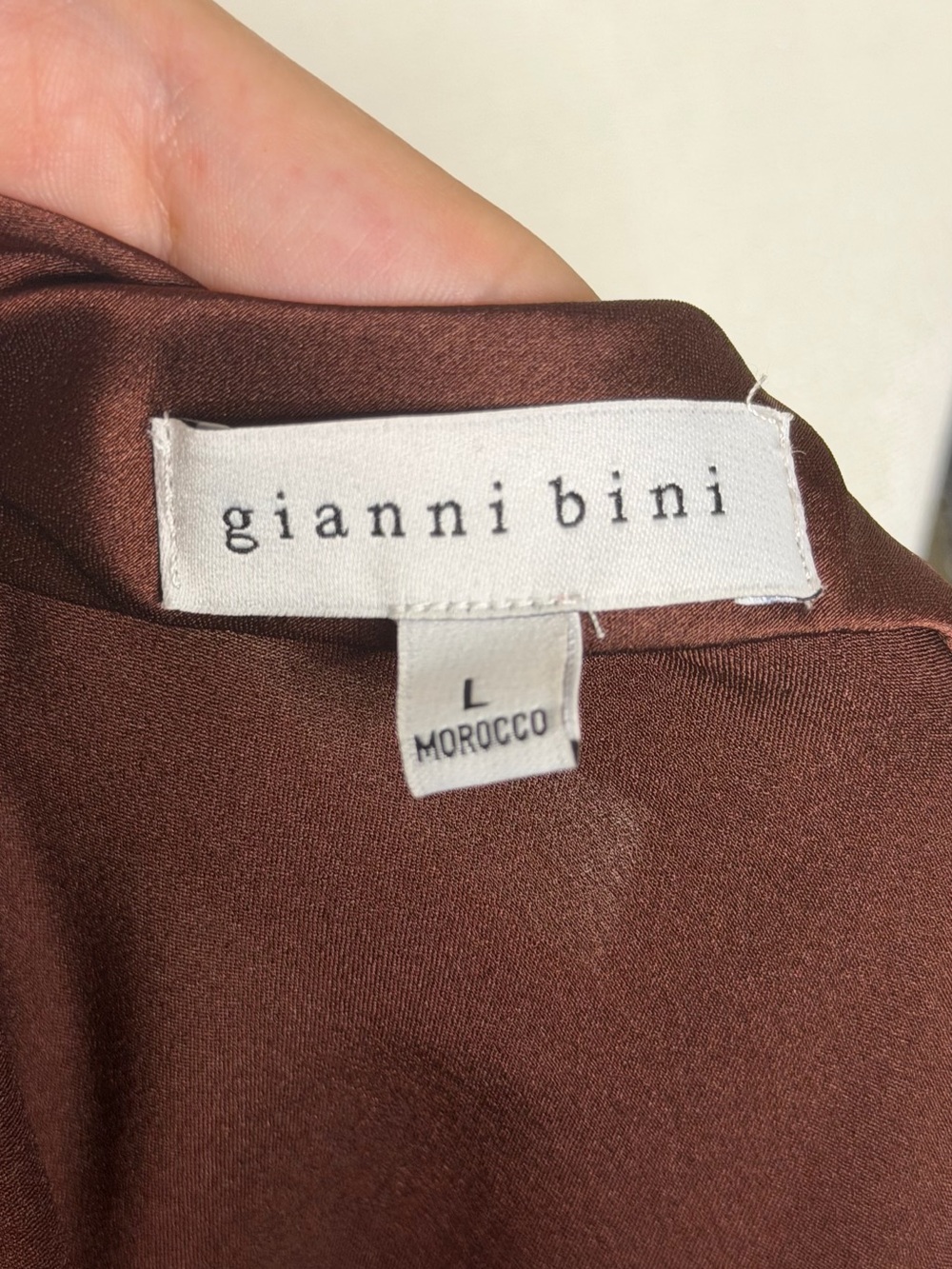 Gianni Bini Satin A-Line Mini Skirt in Deep Burgundy Brown - Size L - Picture 2 of 3